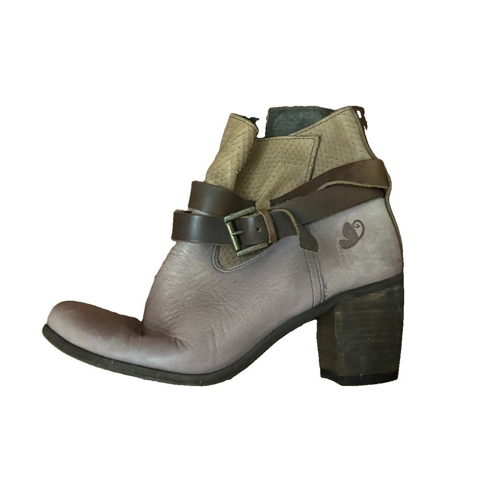 Fly London Women's Pink Leather Wedge Ankle Bootie Size EU 38 7-7.5